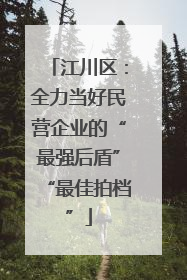 江川区：全力当好民营企业的“最强后盾”“最佳拍档”
