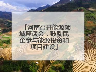 河南召开能源领域座谈会，鼓励民企参与能源投资和项目建设