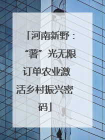 河南新野：“薯”光无限 订单农业激活乡村振兴密码