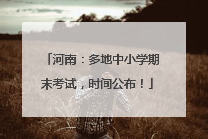 河南：多地中小学期末考试，时间公布！