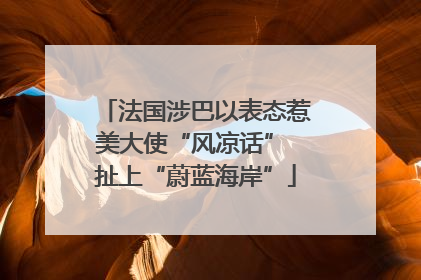 法国涉巴以表态惹美大使“风凉话” 扯上“蔚蓝海岸”