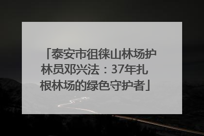 泰安市徂徕山林场护林员邓兴法：37年扎根林场的绿色守护者