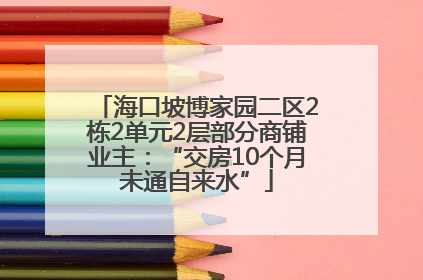海口坡博家园二区2栋2单元2层部分商铺业主：“交房10个月未通自来水”
