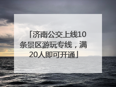 济南公交上线10条景区游玩专线，满20人即可开通
