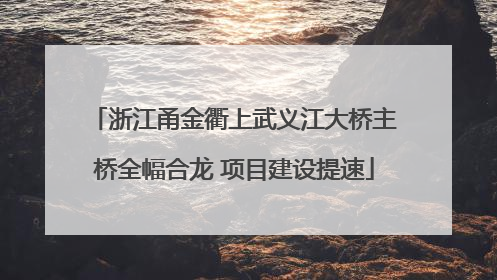 浙江甬金衢上武义江大桥主桥全幅合龙 项目建设提速