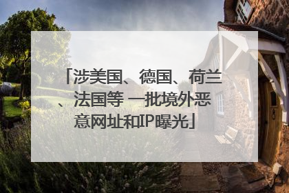 涉美国、德国、荷兰、法国等 一批境外恶意网址和IP曝光