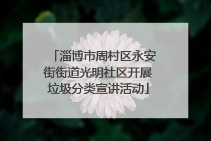淄博市周村区永安街街道光明社区开展垃圾分类宣讲活动