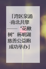 湾区泉涌·南北共擎——“花楸树”杯明湖慈善公益跑成功举办
