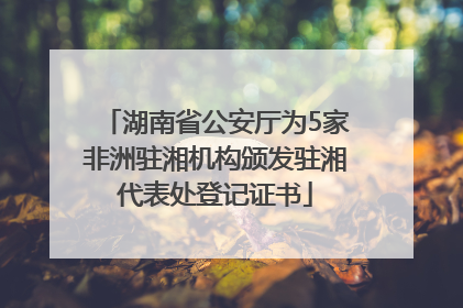 湖南省公安厅为5家非洲驻湘机构颁发驻湘代表处登记证书