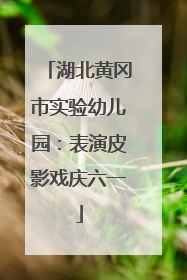 湖北黄冈市实验幼儿园：表演皮影戏庆六一