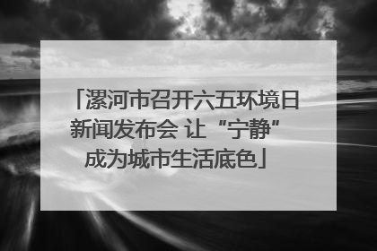 漯河市召开六五环境日新闻发布会 让“宁静”成为城市生活底色