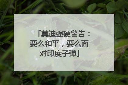 莫迪强硬警告：要么和平，要么面对印度子弹
