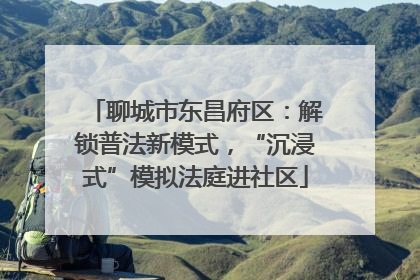 聊城市东昌府区：解锁普法新模式，“沉浸式”模拟法庭进社区