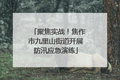 聚焦实战！焦作市九里山街道开展防汛应急演练