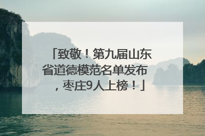 致敬！第九届山东省道德模范名单发布，枣庄9人上榜！