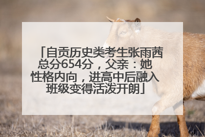 自贡历史类考生张雨茜总分654分，父亲：她性格内向，进高中后融入班级变得活泼开朗