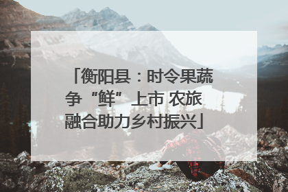衡阳县：时令果蔬争“鲜”上市 农旅融合助力乡村振兴