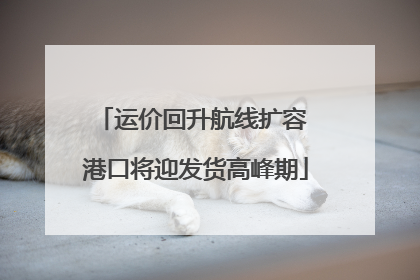 运价回升航线扩容 港口将迎发货高峰期