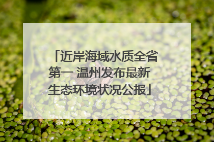 近岸海域水质全省第一 温州发布最新生态环境状况公报