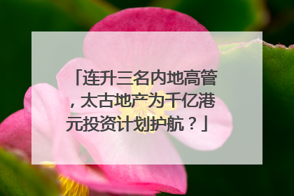 连升三名内地高管，太古地产为千亿港元投资计划护航？