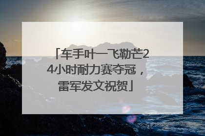 车手叶一飞勒芒24小时耐力赛夺冠，雷军发文祝贺