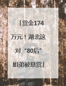 赏金174万元！湖北这对“80后”姐弟被悬赏