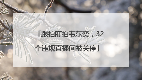 跟拍盯拍韦东奕，32个违规直播间被关停