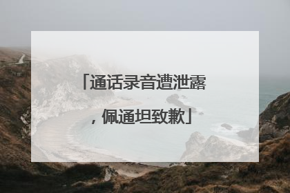 通话录音遭泄露，佩通坦致歉