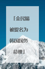金民锡被提名为韩国国务总理
