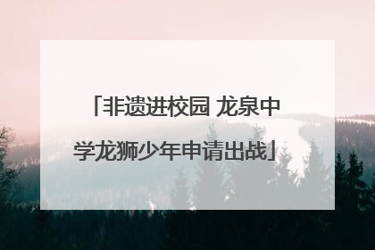 非遗进校园 龙泉中学龙狮少年申请出战