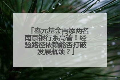 鑫元基金再添两名南京银行系高管！经验路径依赖能否打破发展瓶颈？