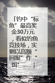 钓中“标鱼”最高奖金30万元，看似钓鱼竞技场，实则以高额“回报”作“饵”……｜今晚九点半