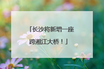 长沙将新增一座跨湘江大桥！
