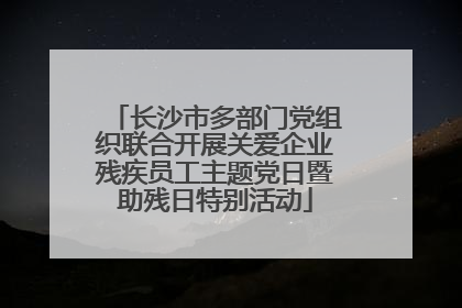 长沙市多部门党组织联合开展关爱企业残疾员工主题党日暨助残日特别活动