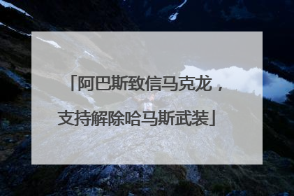 阿巴斯致信马克龙，支持解除哈马斯武装