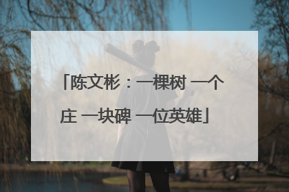 陈文彬：一棵树 一个庄 一块碑 一位英雄