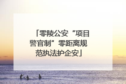 零陵公安“项目警官制”零距离规范执法护企安