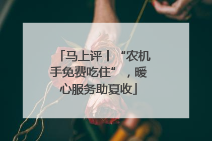 马上评丨“农机手免费吃住”，暖心服务助夏收