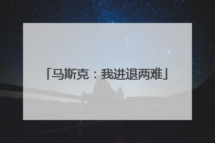 马斯克：我进退两难