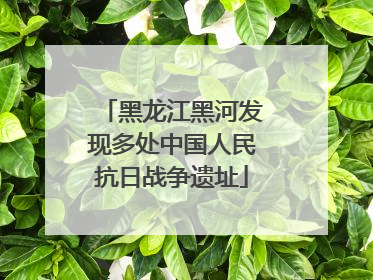 黑龙江黑河发现多处中国人民抗日战争遗址