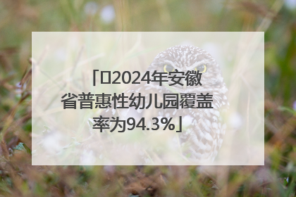 ﻿2024年安徽省普惠性幼儿园覆盖率为94.3%