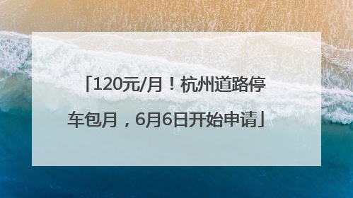 120元/月！杭州道路停车包月，6月6日开始申请
