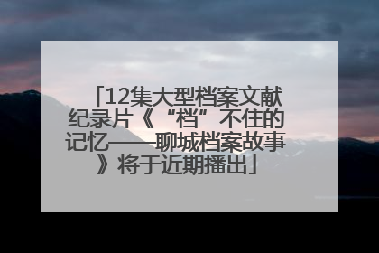 12集大型档案文献纪录片《“档”不住的记忆——聊城档案故事》将于近期播出