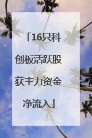 16只科创板活跃股获主力资金净流入