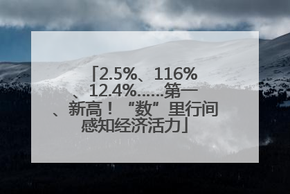 2.5%、116%、12.4%……第一、新高！“数”里行间感知经济活力