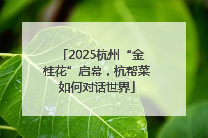 2025杭州“金桂花”启幕，杭帮菜如何对话世界
