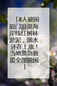 8人被困厦门浪漫海岸线红树林淤泥，潮水还在上涨！当地紧急救援全部脱困